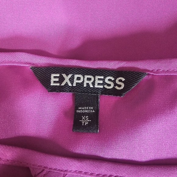Express Womens XS Blouse Fuchsia Pink Flowy Tunic Top Criss Cross - Picture 5 of 7
